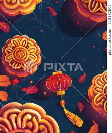 Mooncakes and Lanterns for Mid-Autumn Festival 118182665