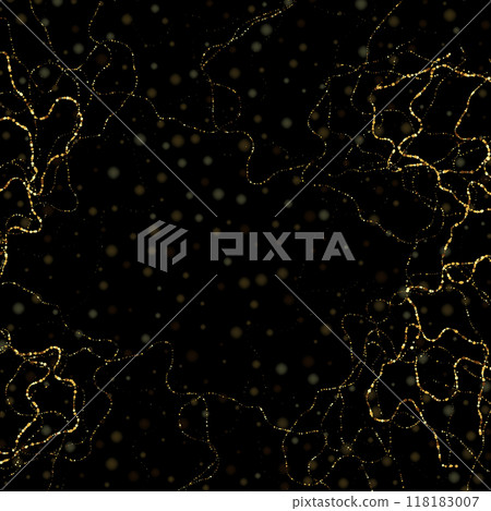 Gold dots glitter on black background, holiday design Gold dots glitter on black background, holiday design 118183007