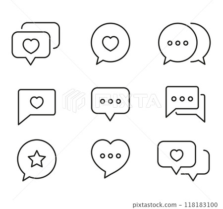 Bubble Chat line icon. Bubble Chat. Speech bubble message icon Bubble Chat line icon. Bubble Chat. Speech bubble message icon 118183100