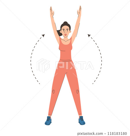 Jumping jacks exercise vector isolated. 118183180