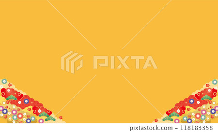 Background material-Early spring frame 11-2 vector 118183358