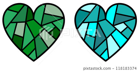 Expressing feelings of love and affection with stained glass hearts Expressing feelings of love and affection with stained glass hearts 118183374