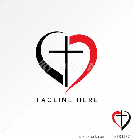 Logo design graphic concept abstract creative premium vector stock swoosh love with pray church ministry faith. Related to christian catholic baptism Logo design graphic concept abstract creative premium vector stock swoosh love with pray church ministry faith. Related to christian catholic baptism 118183927