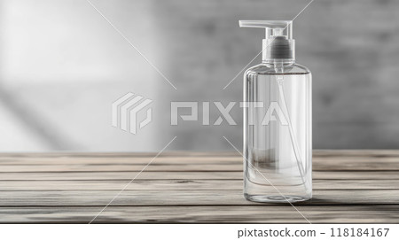 A minimalist water bottle on grey background 118184167