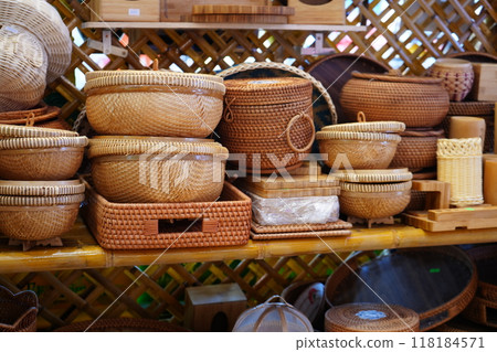 Vietnam market bamboo basket Vietnam market bamboo basket 118184571