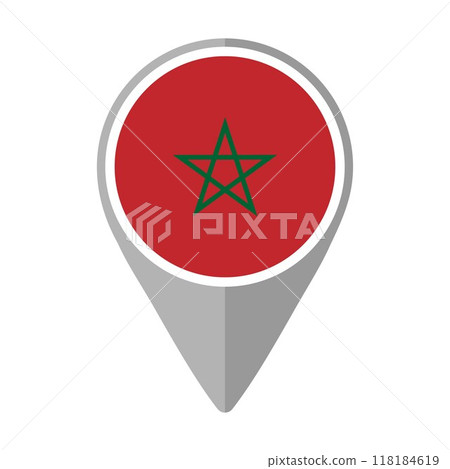 Morocco Flag on Location Pin 118184619