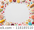 colorful sweets frame 118185510