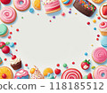 colorful sweets frame 118185512