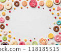colorful sweets frame 118185515