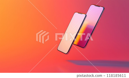 Mockup smartphone. Mobile phone blank white screen for presentation copy space, place for text Mockup smartphone. Mobile phone blank white screen for presentation copy space, place for text 118185611