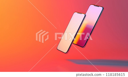 Mockup smartphone. Mobile phone blank white screen for presentation copy space, place for text Mockup smartphone. Mobile phone blank white screen for presentation copy space, place for text 118185615