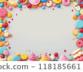 Colorful sweets frame 118185661