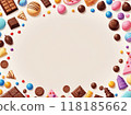 Colorful sweets frame 118185662