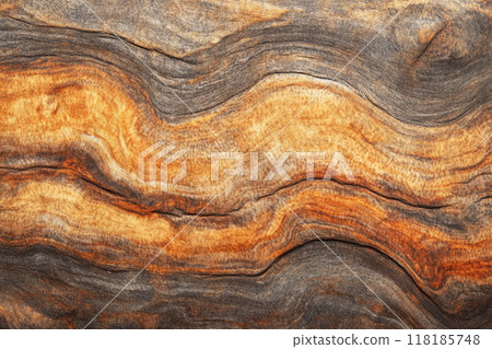 Natural wood grain pattern. Rich texture, organic swirls of the wooden surface 118185748