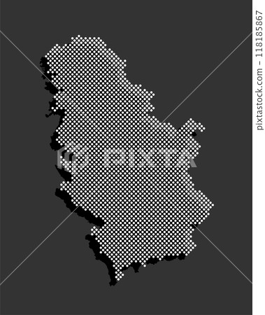 Vector map Serbia for points, dotted template Vector map Serbia for points, dotted template 118185867