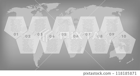 Transparent diagram infographic process on 10 step 118185871