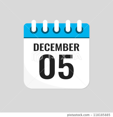 Icon page calendar day - 5 December Icon page calendar day - 5 December 118185885