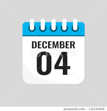 Icon page calendar day - 4 December Icon page calendar day - 4 December 118185888