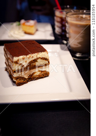 Tiramisu at a stylish cafe on your day off Tiramisu at a stylish cafe on your day off 118185954