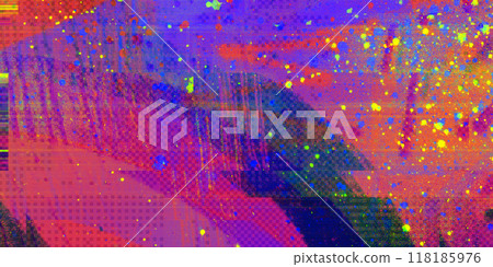 Abstract digital motion glitch distorted banner pixelated texture background Abstract digital motion glitch distorted banner pixelated texture background 118185976