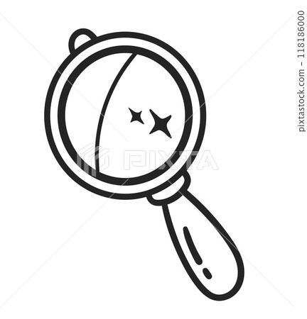 Vector line art illustration of magnifying glass 118186000