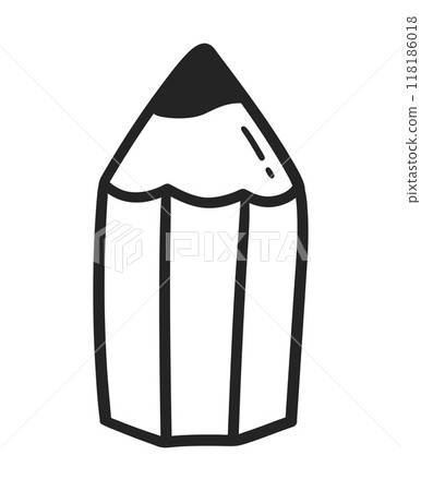 Vector line art illustration of pencil stub Vector line art illustration of pencil stub 118186018