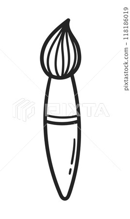 Vector line art illustration of paint brush Vector line art illustration of paint brush 118186019