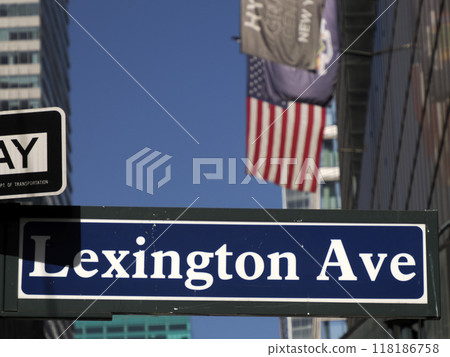 Lexington Avenue sign famous new york manhattan skyscrapers building Lexington Avenue sign famous new york manhattan skyscrapers building 118186758