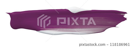 Shiny dark purple liquid from separate brush strokes on white background. 118186961