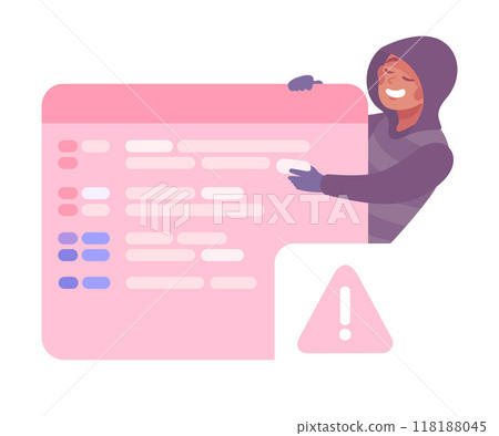 Man Criminal Commit Crime and Theft Vector Illustration 118188045