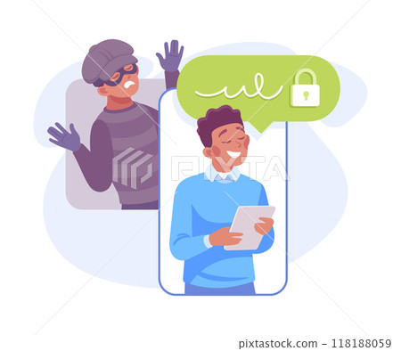 Man Criminal Commit Crime and Theft Vector Illustration Man Criminal Commit Crime and Theft Vector Illustration 118188059