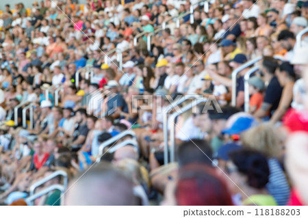 Defocused sitting audience background. 118188203