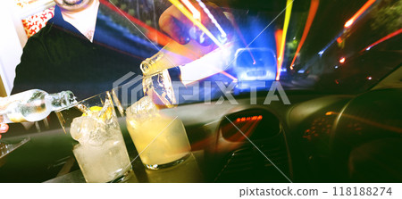 Drive drunk and motion blurred effect. 118188274