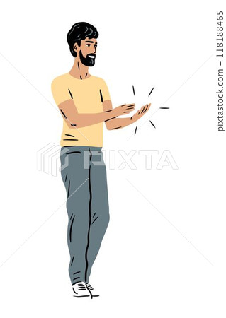 A young man applaud A young man applaud 118188465