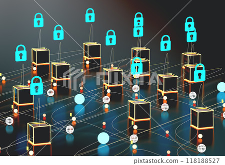 Data structure and information tools for networking business and cyber security.3d illustration. 118188527
