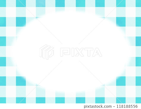 清爽的淺藍色格子圖案和圓形橢圓形背景素材 118188556