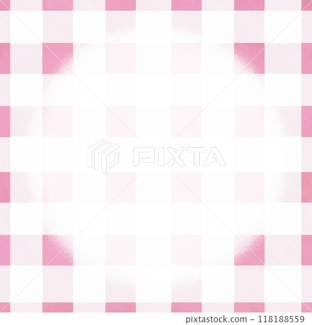 Refreshing pink checkered pattern and round background material 118188559