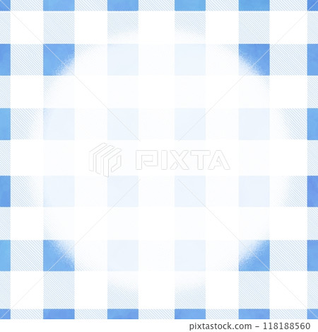 清爽的藍色格子圖案和圓形背景素材 118188560