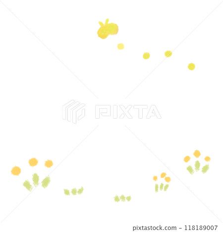 小黃蝴蝶小花插畫素材 118189007