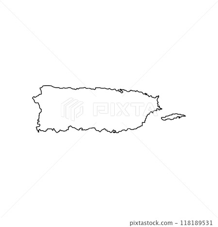 Puerto Rico map illustration 118189531