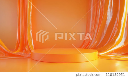 Orange Slime Minimalistic Product Display Podium. 118189951