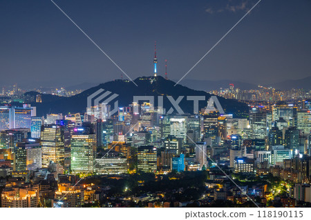韓國首爾的城市夜景 118190115