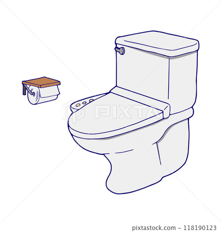 A simple toilet and toilet paper 118190123