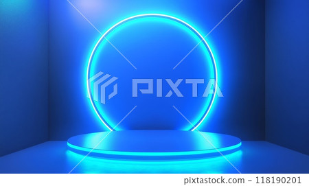 Blue LED Minimalistic Product Display Podium. 118190201