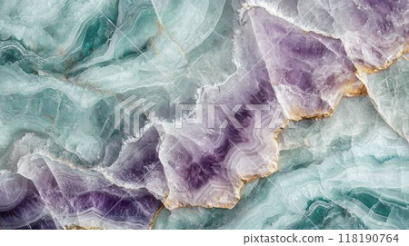 Mint Marble with Amethyst Horizontal Background. 118190764