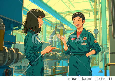 工程師和男人在工廠開會_精密圖2 118190911
