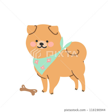 dog, bandana, vector 118190944