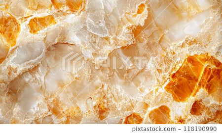 Beige Marble with Orange Glass Horizontal Background. 118190990