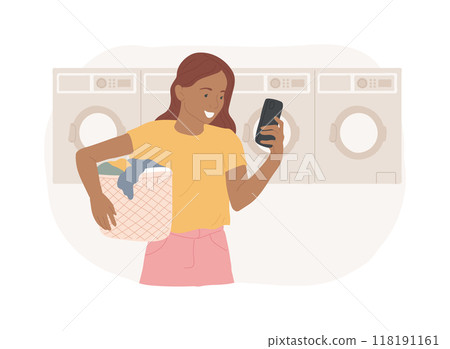 Laundry is ready isolated cartoon vector illustrations. 118191161