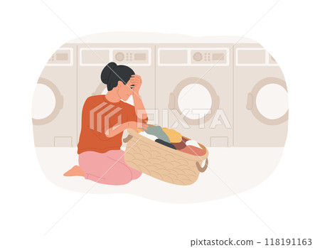 Automatic laundry isolated cartoon vector illustrations. 118191163